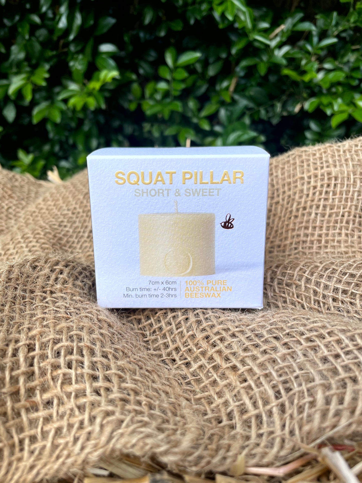 Queen B Squat Pillar Bee's Wax Candle
