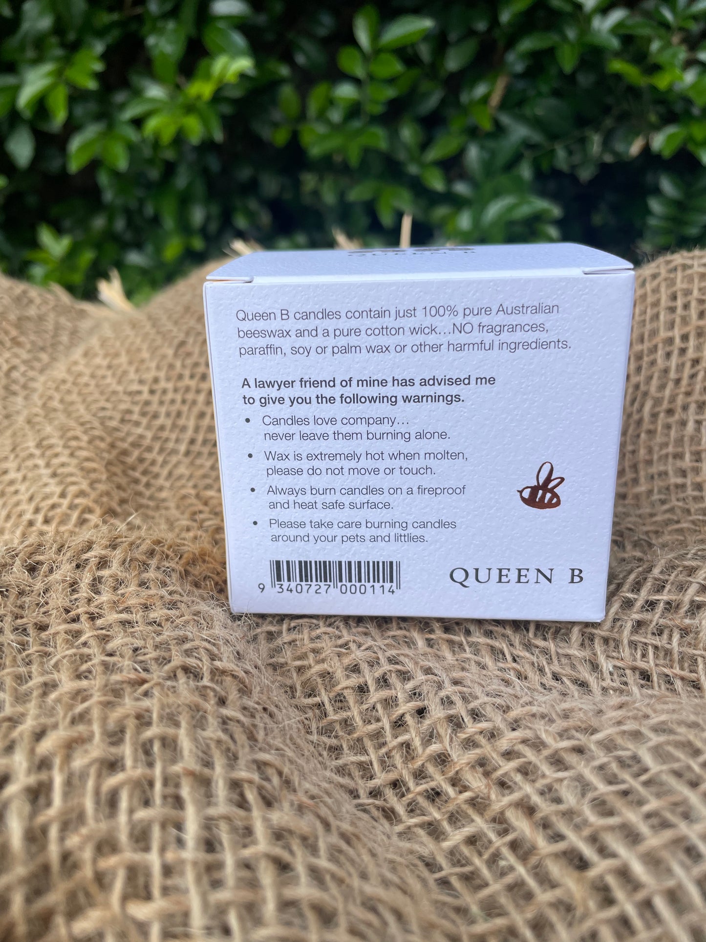Queen B Squat Pillar Bee's Wax Candle